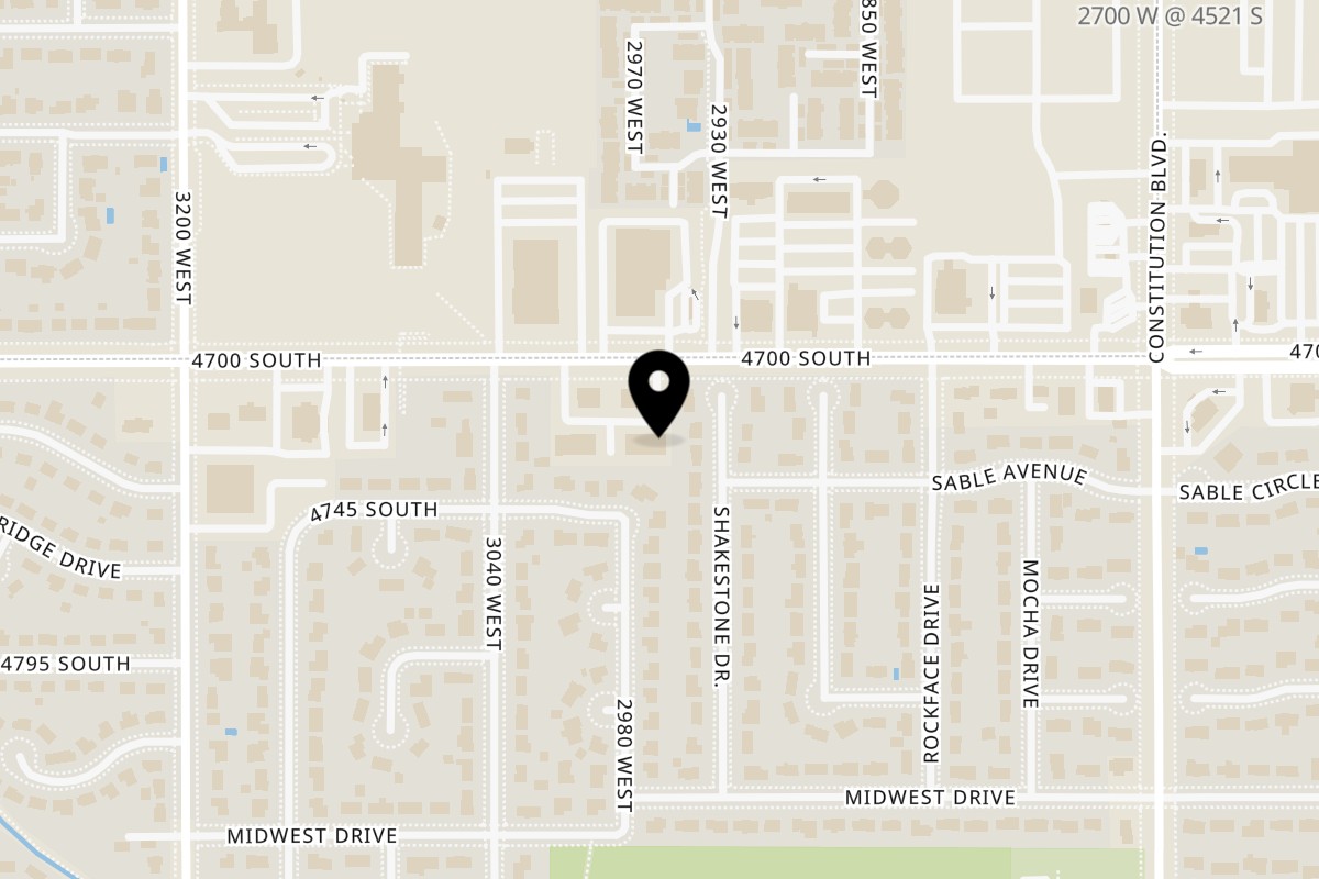 Map showing the location of Taylorsville Carnitas on 2963 W 4700 S in Taylorsville